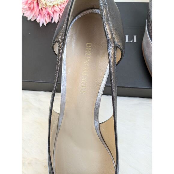 Bruno Magli Fiesse Wedge Heel Gray Color-Block Lambskin Leather Size 9.5 AA, NEW - Picture 4 of 10